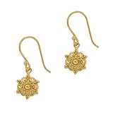 18k Yellow Gold Plated Sterling Silver Marrakesh Baby Flower Drop Earrings