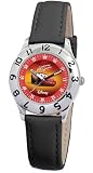 Disney Kids' Lightning McQueen Time Teacher Black Leather Strap Watch #D807S006 Disney Kids' Lightning McQueen Time Teacher Black Leather Strap Watch #D807S006