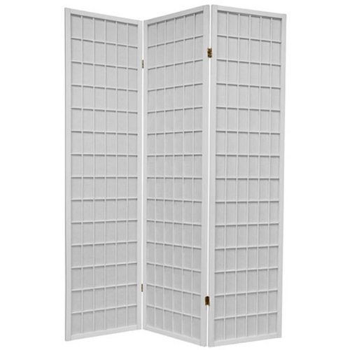 3panel White Wood Shoji Screen  Room Divider