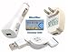 3-in-1 Charging Kit "1000mA" for iPod iPhone 1G / 3G Includes USB Wall Charger USB Car Charger USB Charge/Data Sync Cable w/ IC Chip + DBROTH Microfiber Cleaning Cloth
