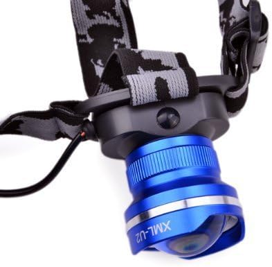 Onedayshop® Waterproof Zoomable Adjustable CREE T6 LED Headlamp Frontlight Super Bright 1000 Lumen for Hunting, Fishing, Camping, Hiking,Cycling, Outdoors(blue)+AC Charger Car charger and 2PCS 5000mah 18650 Rechargeable Batteries