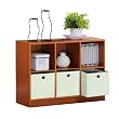 Furinno 99940 3x2 Column Multipurpose Storage Cabinet Bookcase with 3 Bin-Type Drawers