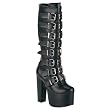 5 1/2 Inch Trendy Gothic Boots Black Platform Boots Metal Plates On Laces Black
