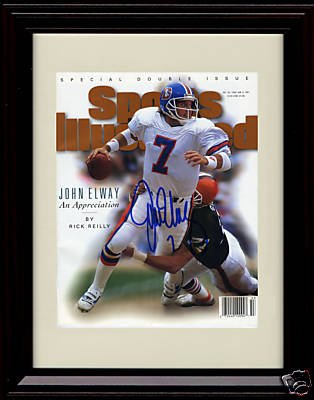 Framed John Elway Sports Illustrated Autograph Print