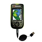 Retractable USB Cable for the Sonocaddie v300 GPS with Power Hot Sync and Charge capabilities - uses Gomadic TipExchange Technology
