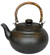 Joyce Chen 2 Quart Ceramic Tea Kettle with Bamboo Handle, Ebony