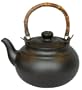 Joyce Chen 2 Quart Ceramic Tea Kettle with Bamboo Handle, Ebony