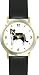 Border Collie Dog - WATCHBUDDY DELUXE TWO-TONE THEME WATCH - Arabic Numbers - Black Leather Strap-Children's Size-Small ( Boy's Size & Girl's Size )