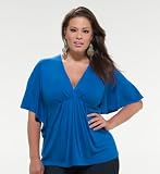 Kiyonna Plus Size Ellis Ruffle Sleeve Top