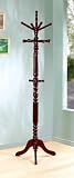 Coaster Traditional Coat Rack with Spinning Top in Dark Walnut