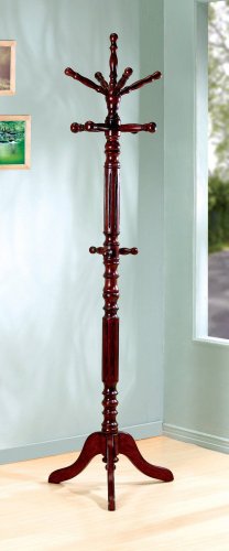 Coaster Traditional Coat Rack with Spinning Top in Dark Walnut