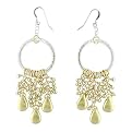 Recycled Metal Goldtone Hoop and Dangle Earrings