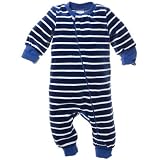 POLARN O PYRET Striped Newborn Velor Romper