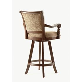 Powell Tuscan Dark Mahogany Pub Swivel Bar Stool, 30 Seat Height by Powell Furniture