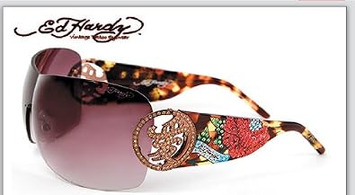 Click here to buy ED HARDY EHS 024 BEYONCE 2 TORTOISE RIMLESS SWAROSKI SHIELD SUNGLASSES by Ed Hardy.