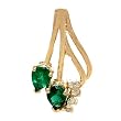 14K Yellow Gold Emerald and Diamond Pendant