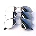 SBL Aviator Sunglasses W/ Chrome One Way Mirror Lens & w/ 400 UV Protection (3-pk) and HQ Micro Fiber Pouch