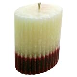 41htuR5biTL. SL160  Dual color Oval Corrugated Pillar Decorative Candle Lamp, Candle Lantern   Burgundy/Ivory   3X4   C524