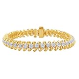 Ladies 3 Carat Diamond 14KT Yellow Gold Tennis Bracelet