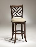 Hillsdale Garden 24-Inch Swivel Counter Stool, Dark Brown with Light Beige/ ....