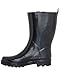 Capelli New York Shiny Solid with Side Pull Loops Ladies Short Rain Boot