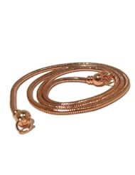 Jewelry: Brass Chain 01 Copper Plated Snake Removable End Necklace Thick Metal (Gift Box) (16 Inches)