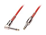 LINDY 2m Guitar Lead - 1/4 Inch Straight Jack to 1/4 Inch Right Angled Jack Red