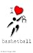 I Love Basketball 3 inch x 2 inch Clear Acrylic Key Ring Keyring