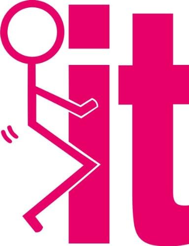 F*CK IT Funny Stick Figure JDM Tuner Lowrider 4" (color: SEXY PINK) Vinyl Decal Window Sticker for Cars, Trucks, Windows, Walls, Laptops, and other stuff.