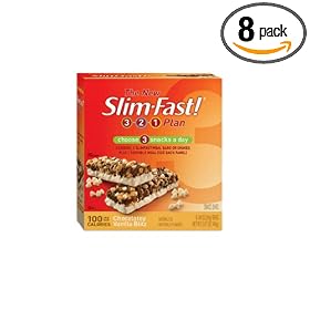 SlimFast 100 Calorie, Chocolatey Vanilla Blitz, Snack Bar 6-.84-Ounce Bar  Boxes (Pack of 8)