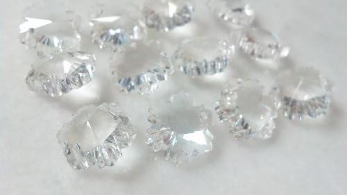 14mm Clear Snowflakes Chandelier Crystals Prism Beads Pack of 12