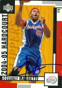 Corey Maggette Autographed/Hand Signed Basketball Card (Los Angeles Clippers) 2004 Upper Deck Hardco