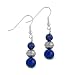 Silver Bead and Lapis Earrings