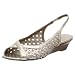 Circa Joan & David Women's Donado Peep Toe Flat,Silver,8 M