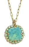 Catherine Popesco 14K Gold Plated Pendant Necklace with Framed Pacific Opal Swarovski Crystal