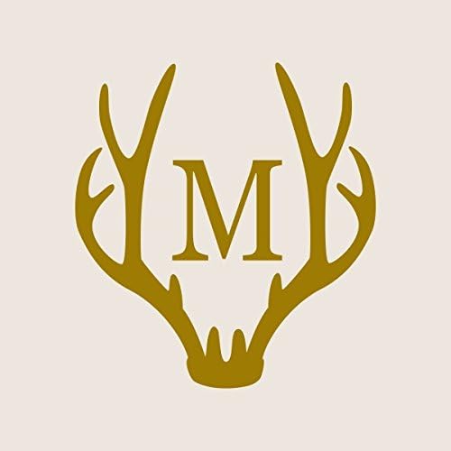 Nursery Wall Decals for Boys, Antler Nursery Decor, Monogram Deer Antlers Sticker