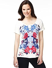 Mirror Floral Longline Top