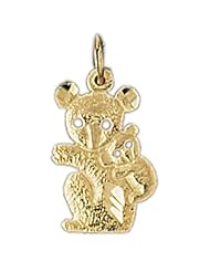 Dazzlers Solid 14k Gold Koala Charm Pendant Available in three colors from jewelsberry (weights: 1.0 grams only)