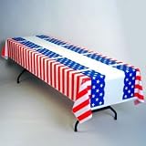Stars and Stripes Patriotic Plastic Tablecloth Roll 100' x 40