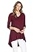 Frumos Womens 3/4 Sleeve High Low Tunic V Neck Top Made In USA