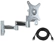 Pyle Super Articulating Wall Mount & Cable Package for Home/Office/Schools/Public -- PSWLB371 Articulating Wall Mount for 10" to 24" Displays (Silver) + PHDM3 3Ft. High Definition HDMI Cable.