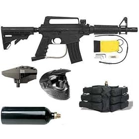 US Army Alpha Tactical Starter B Paintball Gun Kit - Black