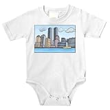 Onesie with structure, "New York City", buildings, cityscape, "World Trade Center", construction, "twin towers", architecture