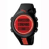 PUMA Unisex PU910781004 Punch-L Black and Red Digital Watch