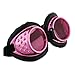Pink & Black Radioactive Aviator Goggles - Adjustable Strap with Tinted Lenses