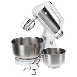 West Bend 41135 12-Speed Stand Mixer with 2 Mixing Bowls, White