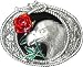 Men's EAGLE WITH ROSE Punk Rock Metal Belt Buckle