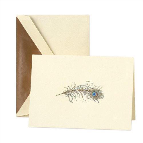 Crane & Co. Hand Engraved Peacock Feather Notes (CN1189) On Sale