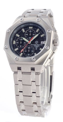 Smith & Wesson Men's SWW-93T-GRY Diplomat Tritium H3 Titanium Chronograph Watch