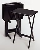 5 Piece Tv Table Set With Stand In Black